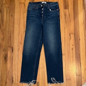 Re/Done Dark Blue Ankle Jeans